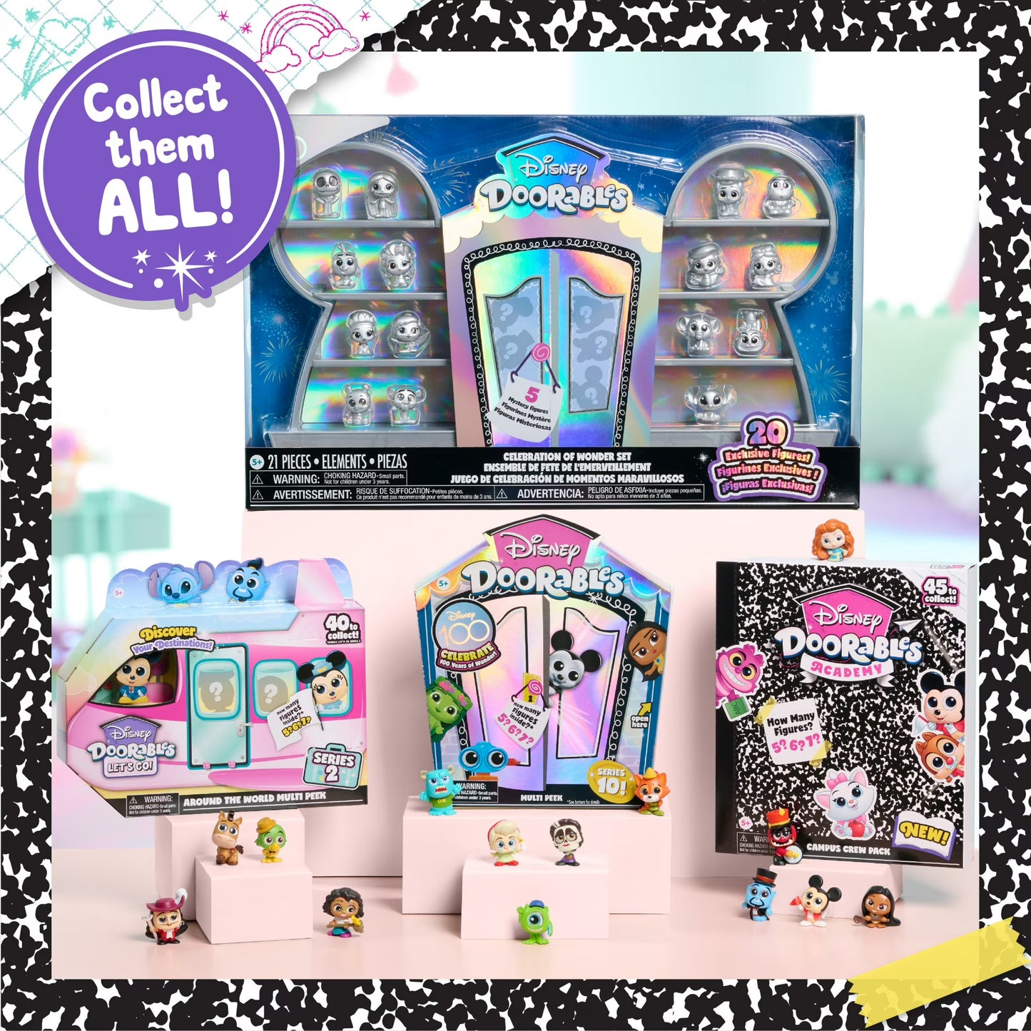 Disney Doorables Academy | Campus Crew Pack | Collectible Blind Bag Figures