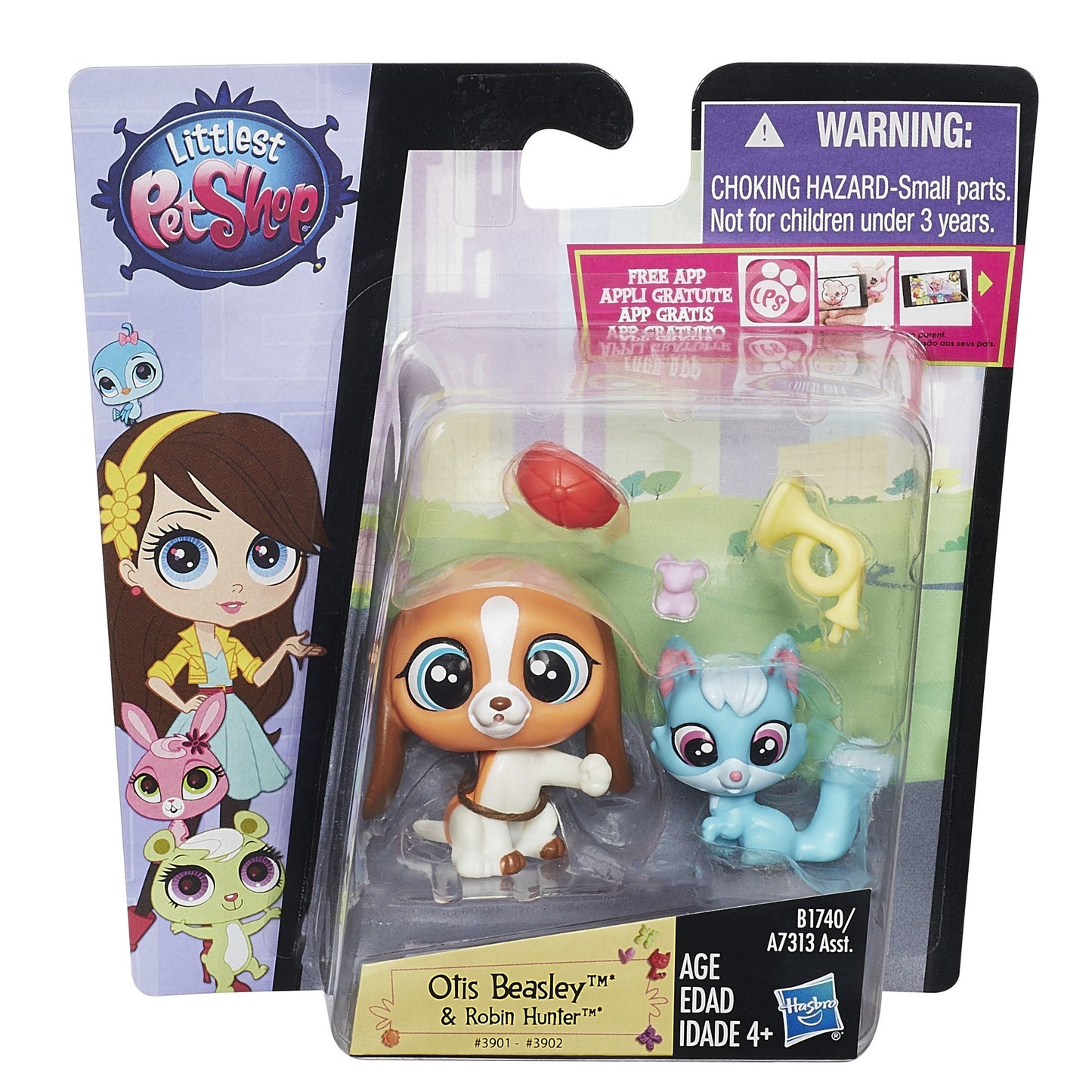 Littlest Pet Shop Pet Otis Beasley & Robin Hunter Doll