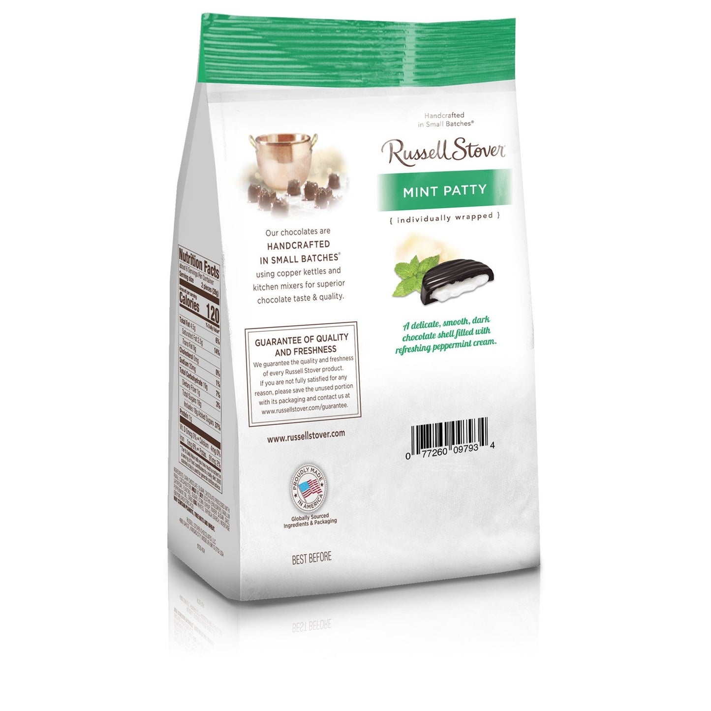 Russell Stover *MINT PATTY" Dark Chocolate Candy- 6 oz. - (Includes 2 Bags}