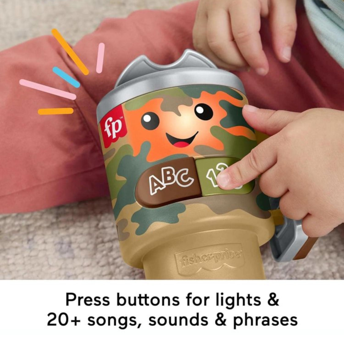 Mattel Fisher-Price Laugh & Learn Coffee Mug Cup - Camo with lights & sounds