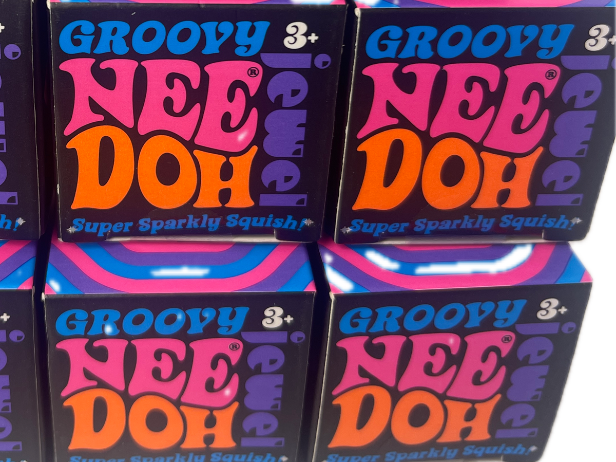 Schylling | NeeDoh | Mini Groovy Jewel Sparkly Squish | Random Color