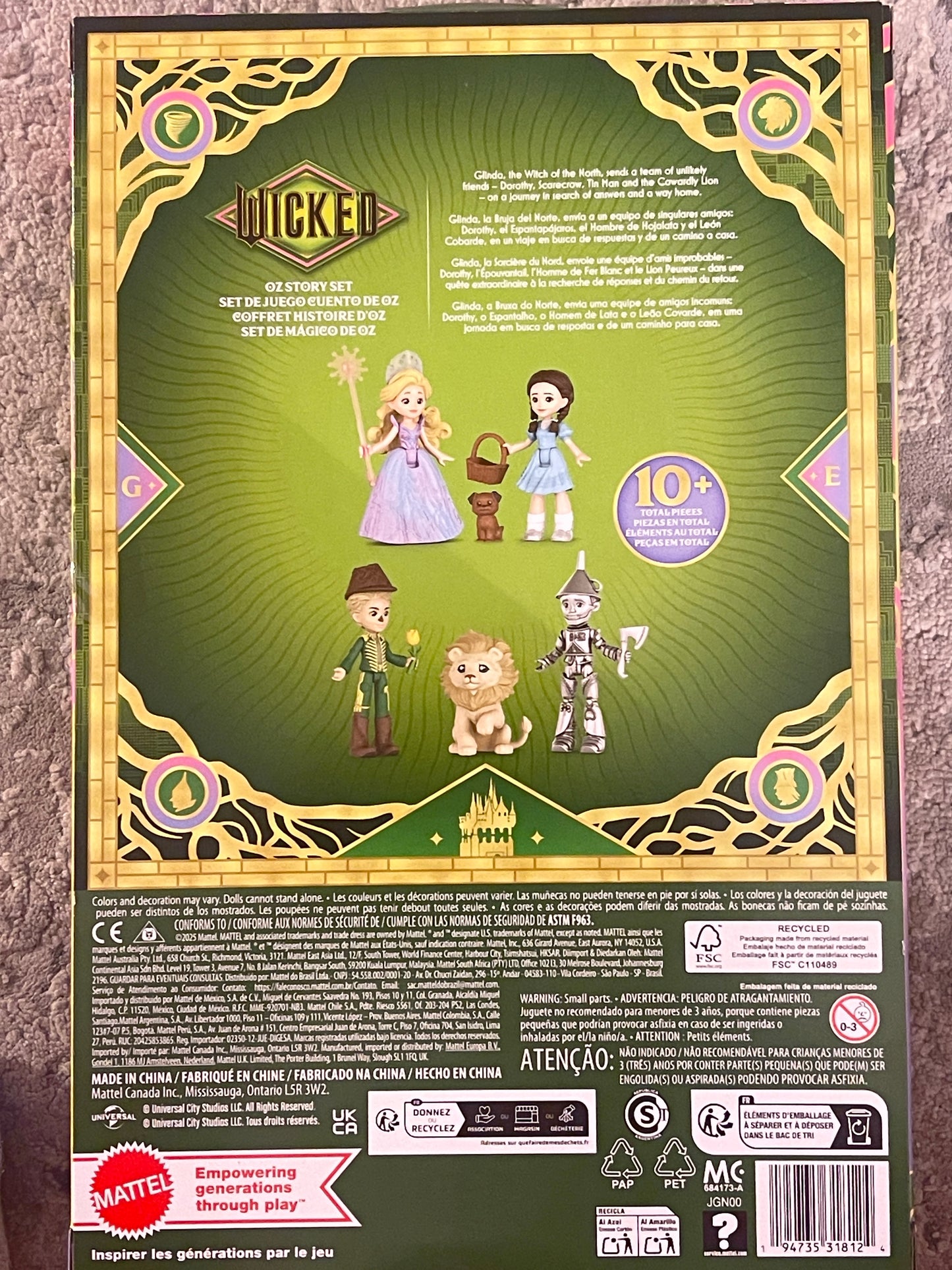 Wicked For Good Oz Story Set - Glinda, Dorothy, Scarecrow, Tinman, Cowardly Lion - Mattel Collectible Playset