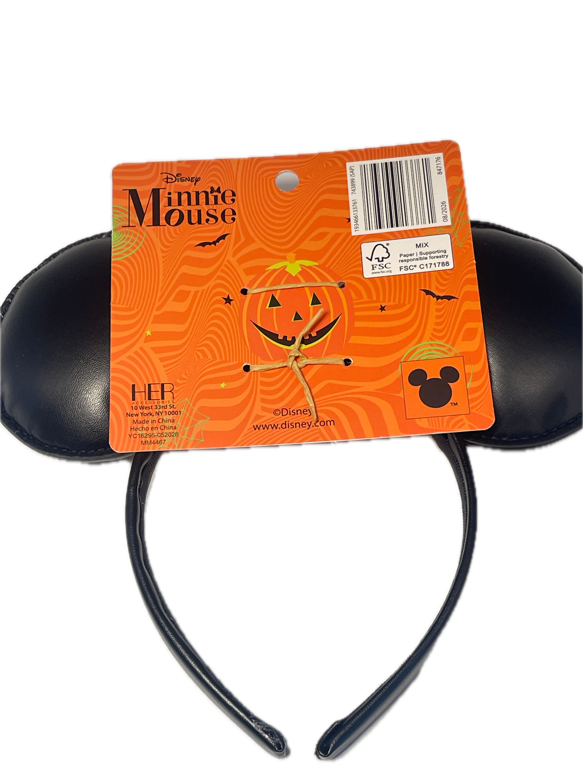 Disney x Aldi | Mickey Mouse | Black & Orange Sequin Bow Halloween Headband 2026