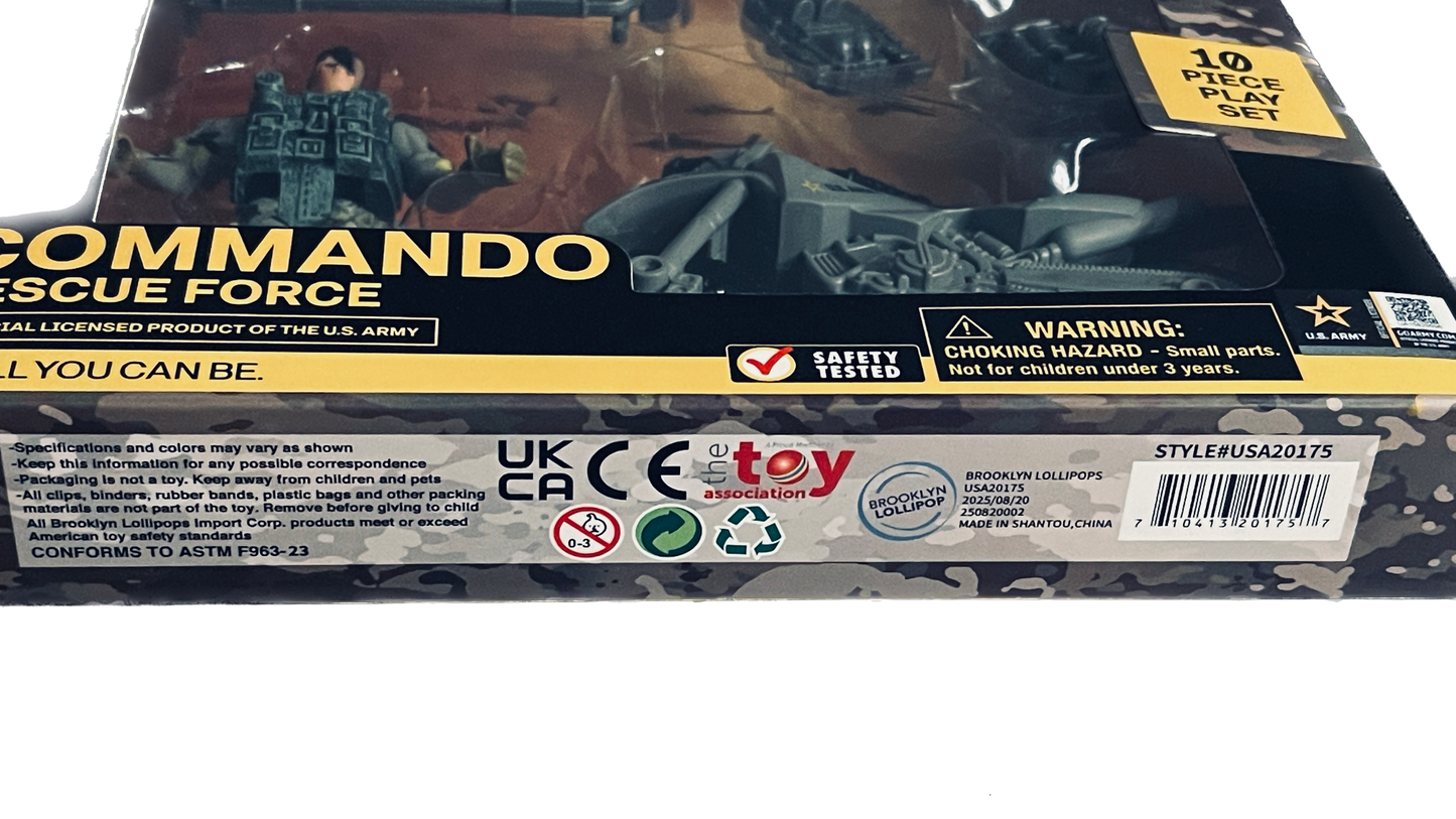 Official US Army Commando Rescue Force | 10-Piece Military Play Set