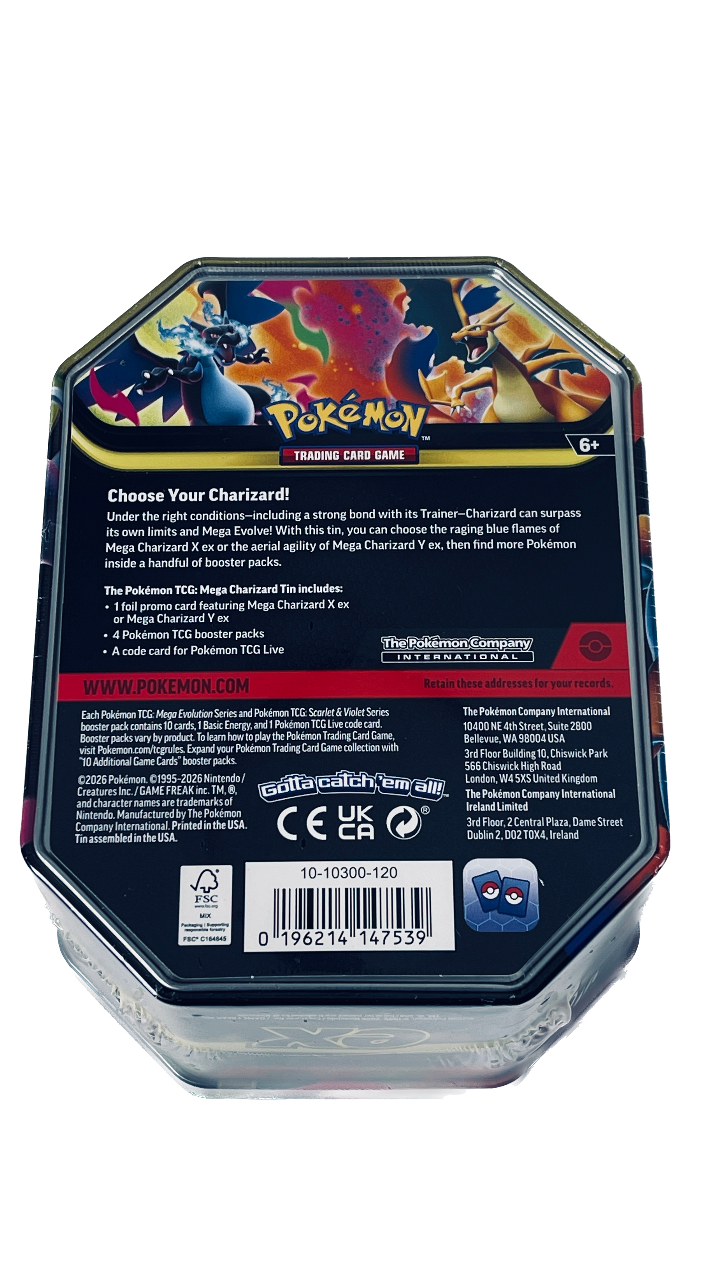 Pokémon Trading Card Game Mega Charizard X ex Tin