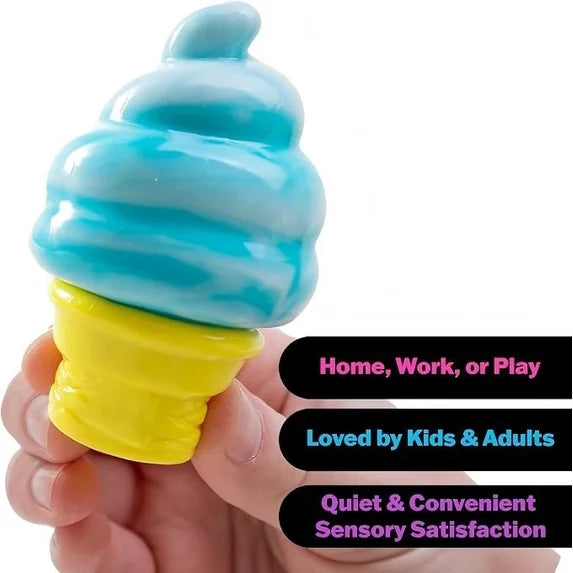 Schylling NeeDoh | Nice Cream Cone | Colors May Vary (Pink, Orange, Blue)