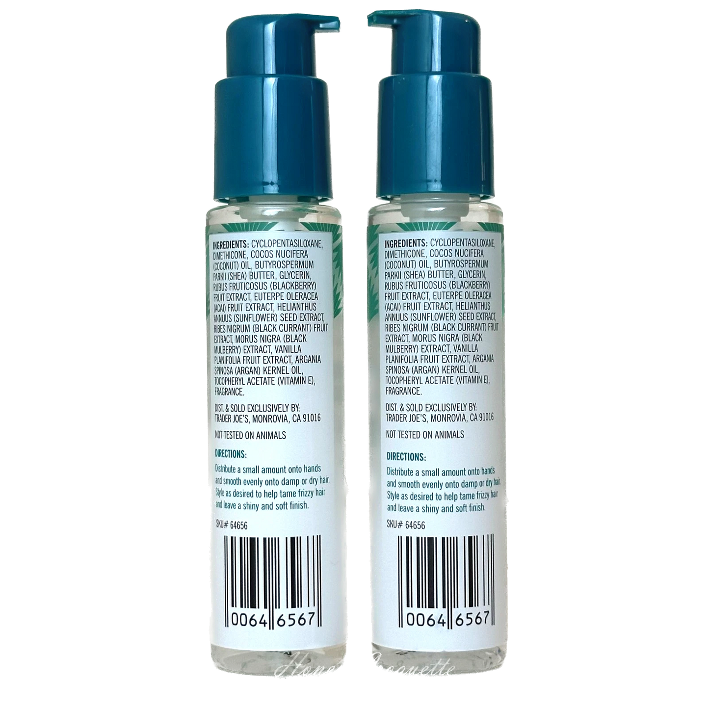 Trader Joe's Hair Serum | Shea Butter & Coconut Oil | 2.75 fl. oz. | 2 Bottles