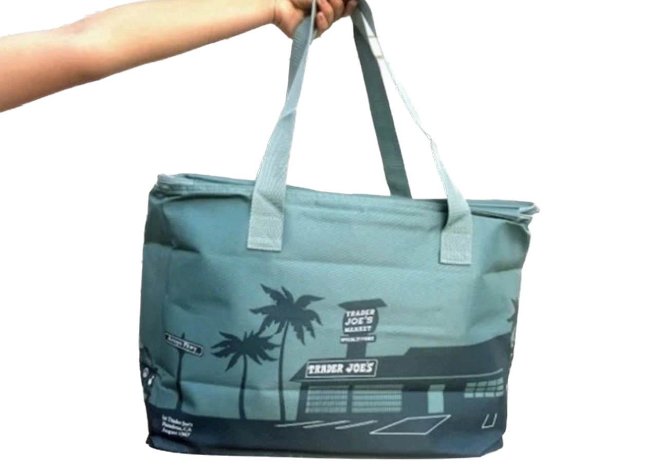 Trader Joe's Large Insulated Tote | 8 Gallon Reusable Cooler Bag | Dusty Blue