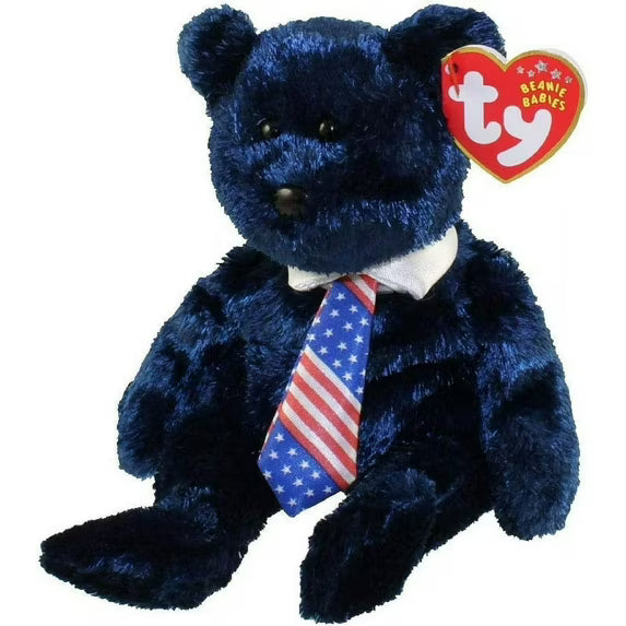 Ty Beanie Baby Pops the Bear (UK TIE Version) 8.5" MWMT | Stuffed Animal Plush