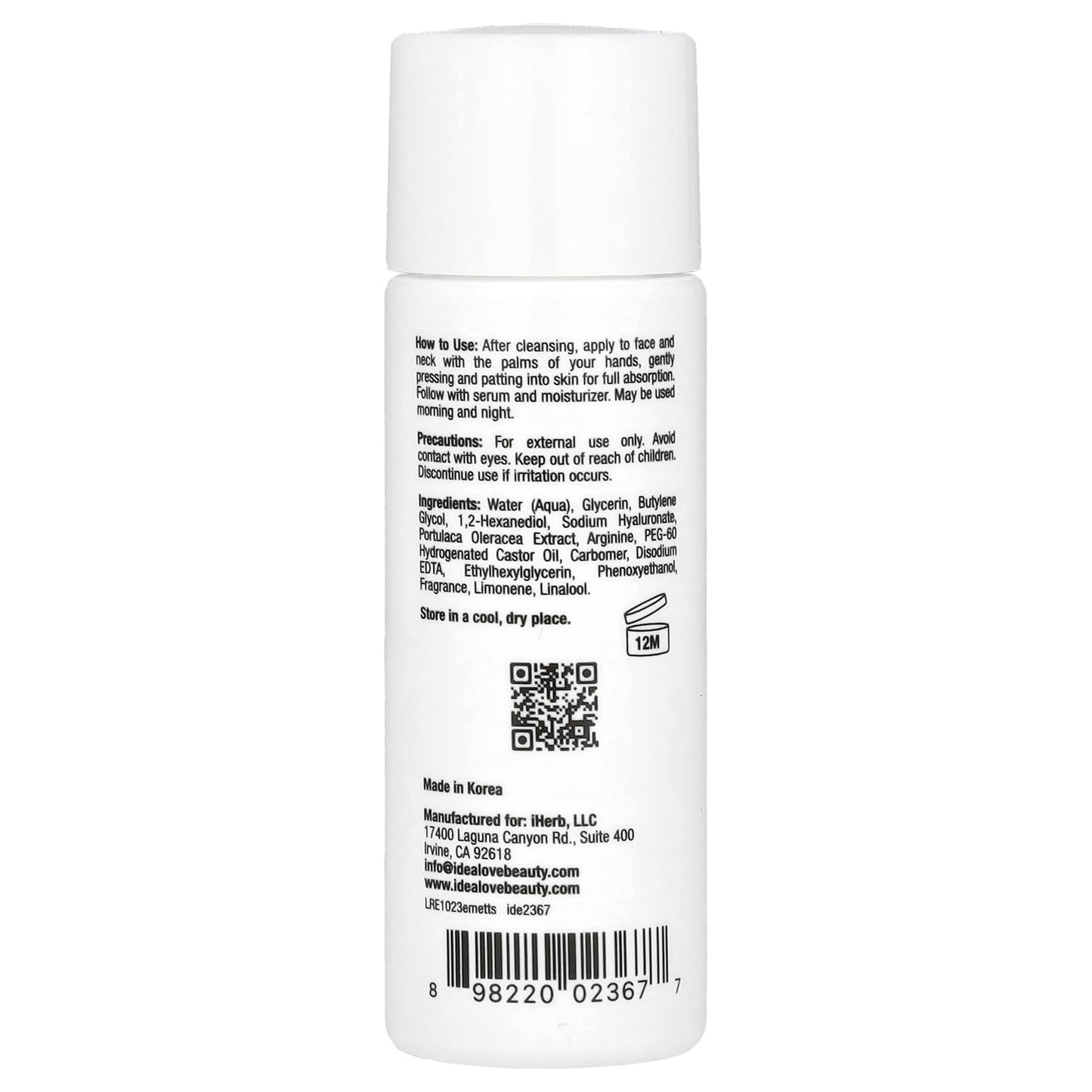 Idealove Everlasting Moisture Essence Toner, Trial Size, 1 fl oz (30 ml)