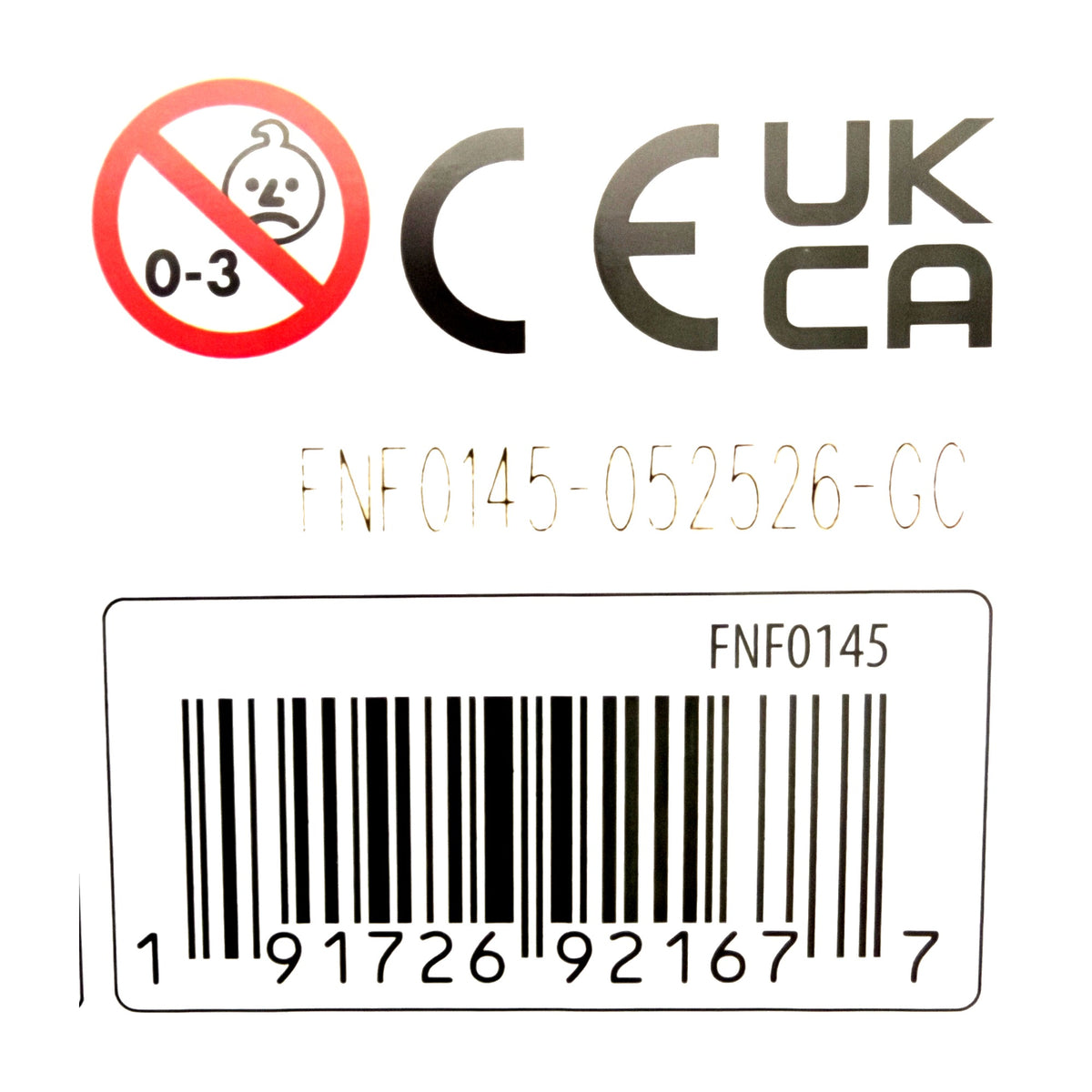 Jazwares FNAF Endo-02 Montgomery Gator box UPC 191726921677 barcode label