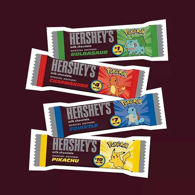 Special Edition HERSHEY’s Milk Chocolate 🍫- POKEMON - 100 snack size pieces