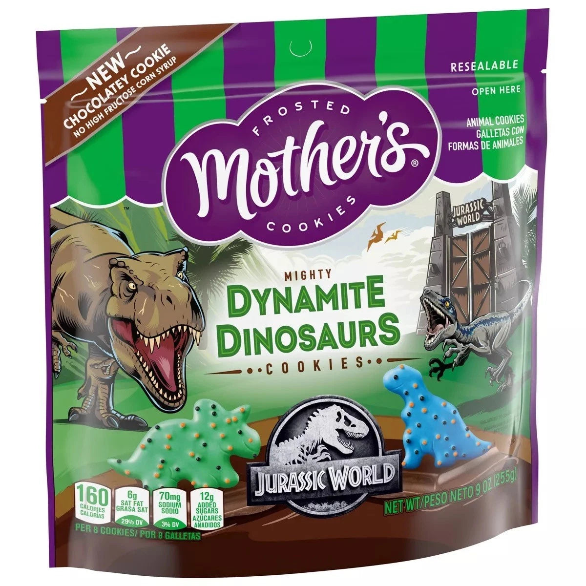 Mothers Dynamite Dinosaurs Chocolatey Cookies 9 oz per bag (2 Pack)