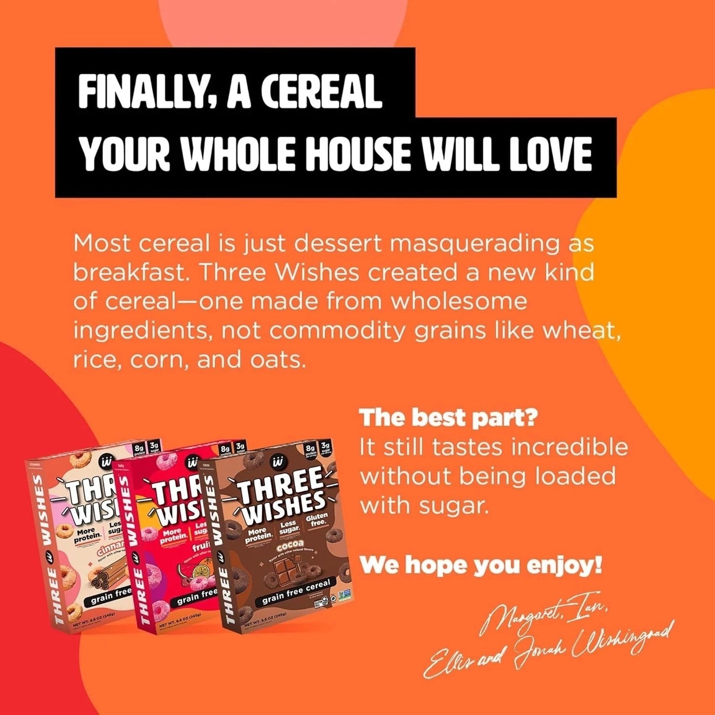 Three Wishes - Plant-Based & Vegan Cereal-Multi-Flavor (3 Pack - one of each flavor)