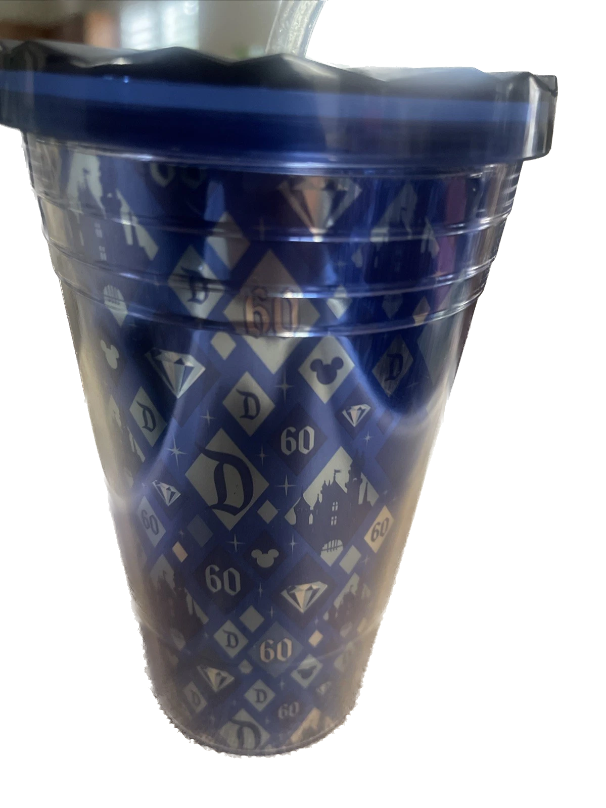 Starbucks Disney 60th Anniversary Diamond Cold Tumbler 16oz Grande Blue Castle