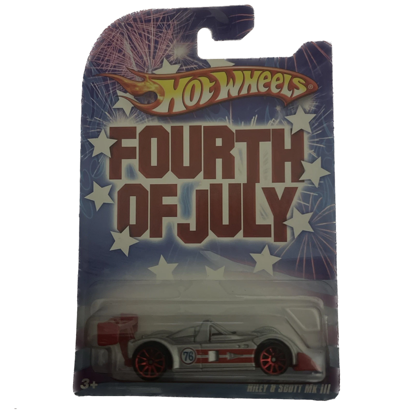 2008 Hot Wheels Walmart Fourth of July RILEY & SCOTT MK III Silver w/Red