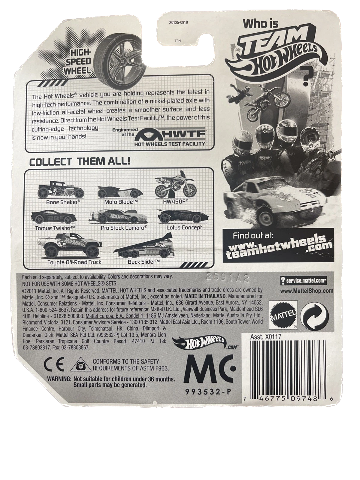 2011 Hot Wheels Team HW High-Speed Wheel Moto Blade : Red 1:64