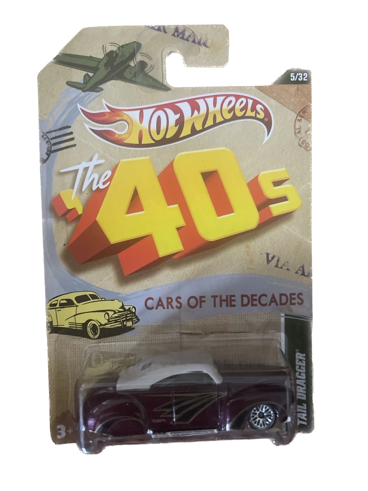 Hot Wheels Cars Of The Decades The 40's Tail Dragger 5/32 2011 NIP