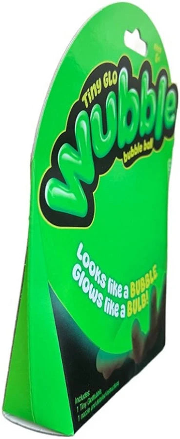 Tiny Glo Wubble Bubble Ball | Glo Go Green | Glows in the Dark | Squishy Sensory Bounce Ball