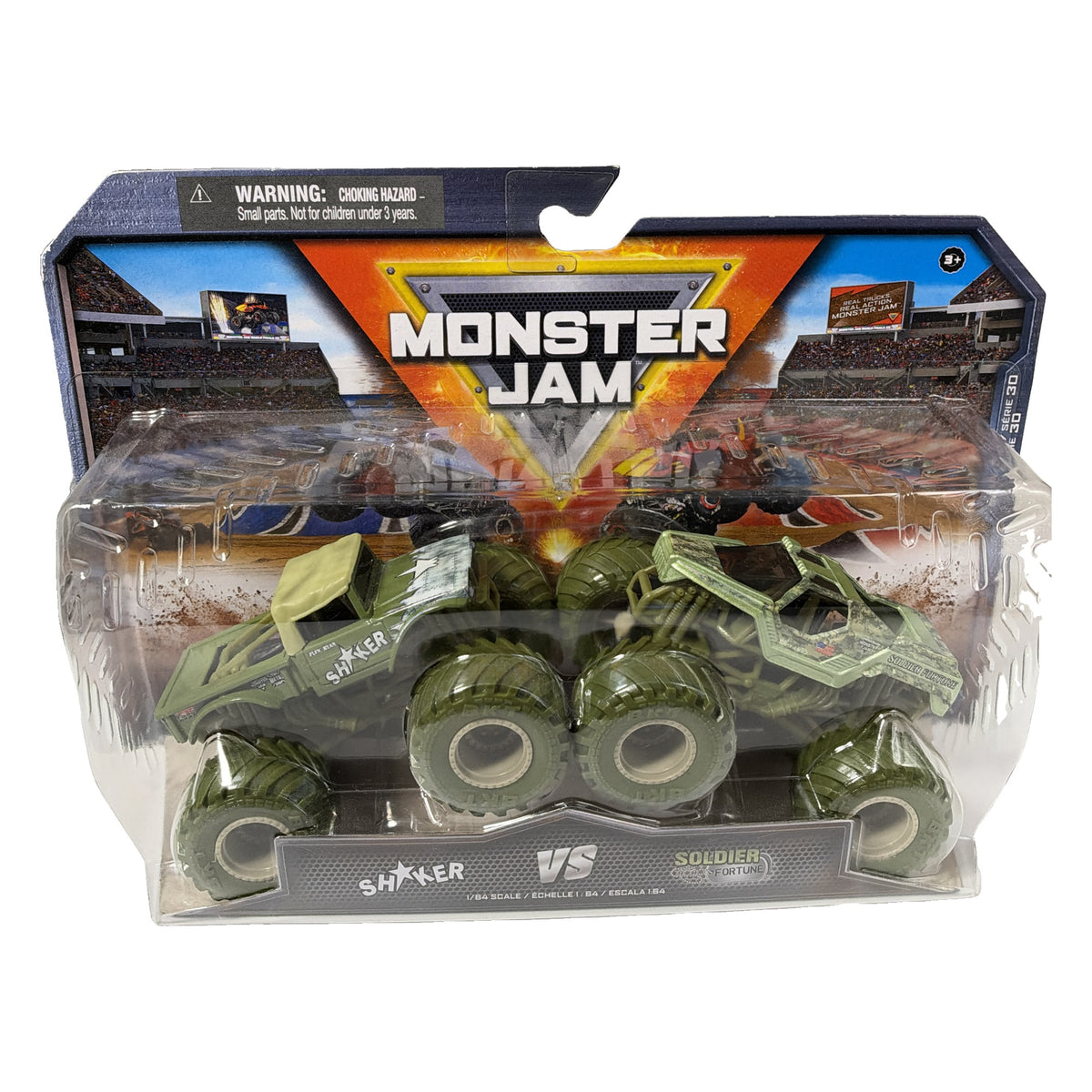 Monster Jam 1:64 Shaker vs Soldier of Fortune 2-pack front