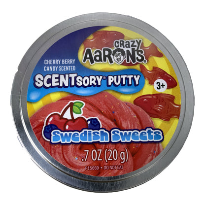 Crazy Aaron's SCENTsory Putty Swedish Sweets Cherry Berry 0.7 oz Tin
