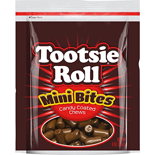 Tootsie Roll Mini Bites - Unwrapped Candy Coated Chews - 9 oz Bag