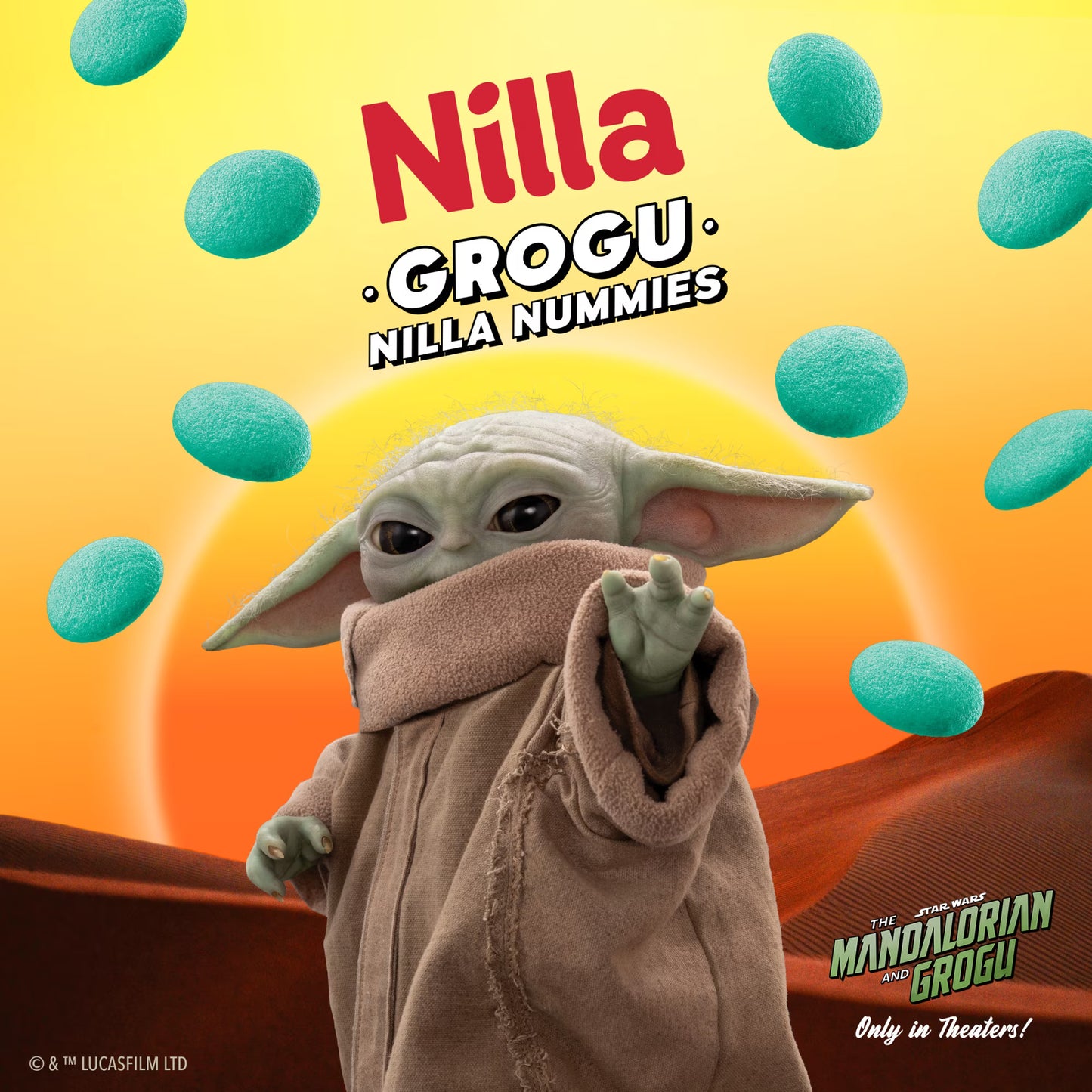 Nabisco Star Wars | Mandalorian Grogu | Blue Nilla Nummies | 1 Box, 11oz