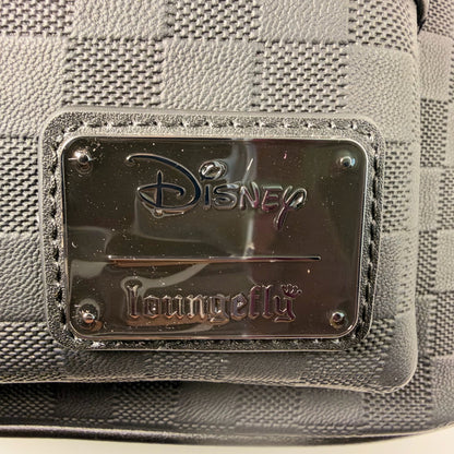 Loungefly | Disney Mickey Mouse Checkered Texture Mini Backpack | Black Debossed with Ears