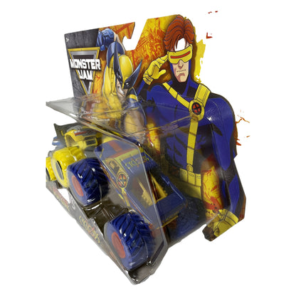 Monster Jam Marvel 1:64 Wolverine vs Cyclops 2-pack angle cyclops