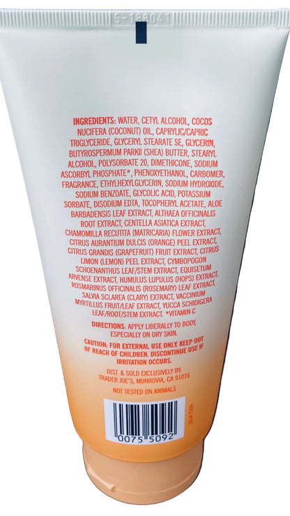 Back label of a skincare product with text and ingredients on a dark background
