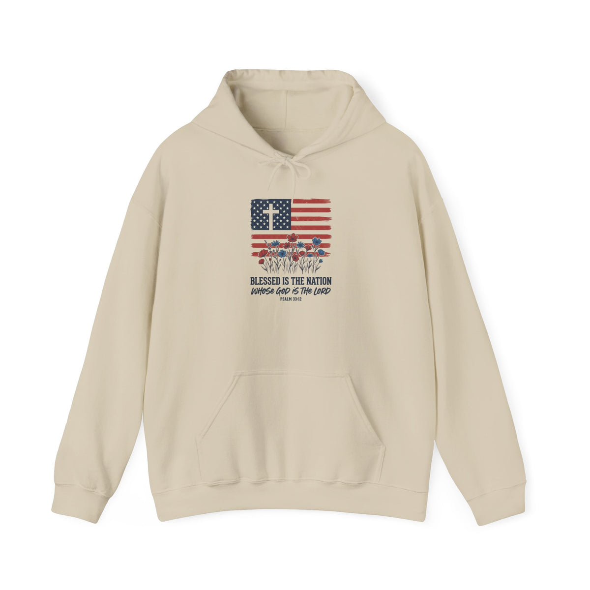 Blessed Is the Nation | Flag Cross Tee | Faith & Freedom 4th of July