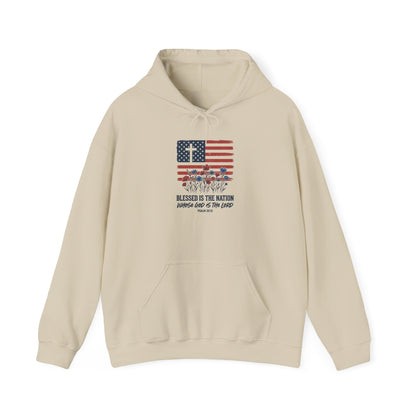 Blessed Is the Nation | Flag Cross Tee | Faith & Freedom 4th of July