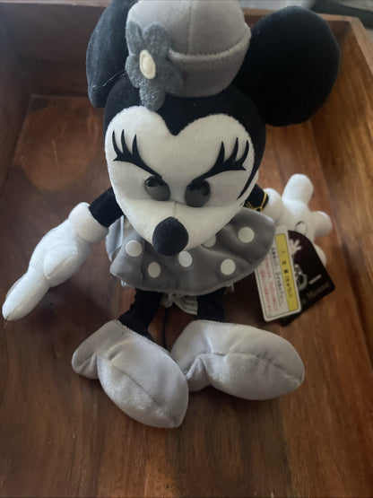 Tokyo Disneyland Walt Disney Monochrome Mickey And Minnie Mouse - Beanie Plush