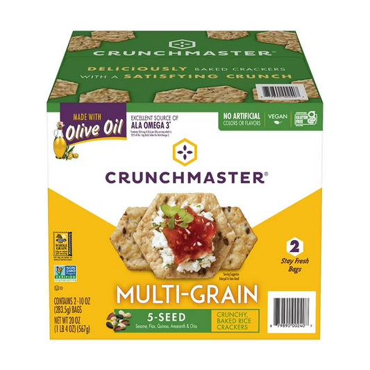 Crunchmaster 5 Seed Multi-Grain Crackers-Gluten Free, 10 oz. – 2 Packs