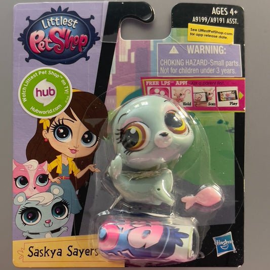 Littlest Pet Shop #3657 Saskya Sayers Seal - Light Blue Retired Collectible | Hasbro