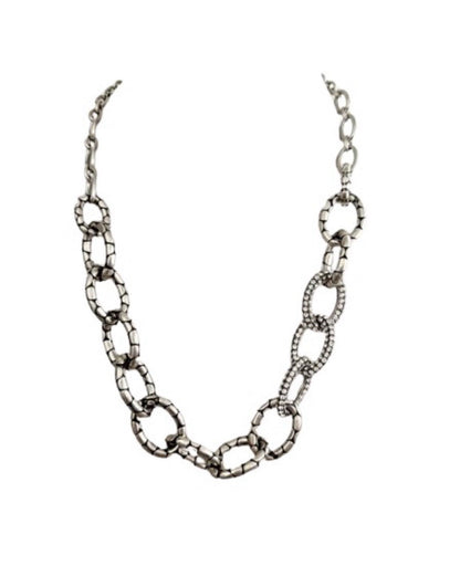 Brighton Pebble Pave Necklace And Bracelet Set- Clear Crystals  And Silver