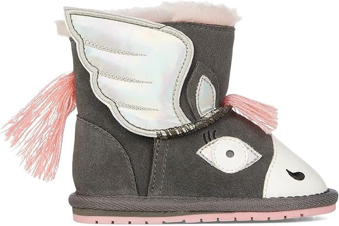 Emu Australia Pegasus Walker Size 10 Kids - Charcoal & Pink K12757