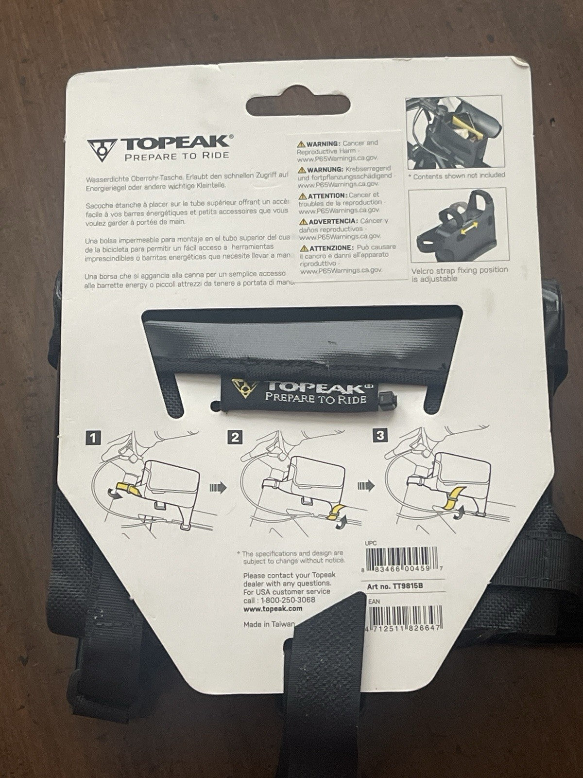 Topeak Tri Dry Bag - Black Waterproof Top Tube Bike Bag Pack Triathlon TT9815B