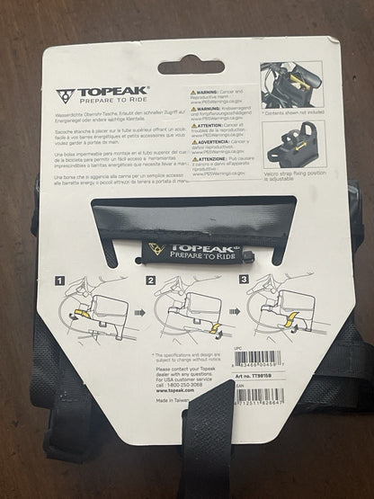 Topeak Tri Dry Bag - Black Waterproof Top Tube Bike Bag Pack Triathlon TT9815B