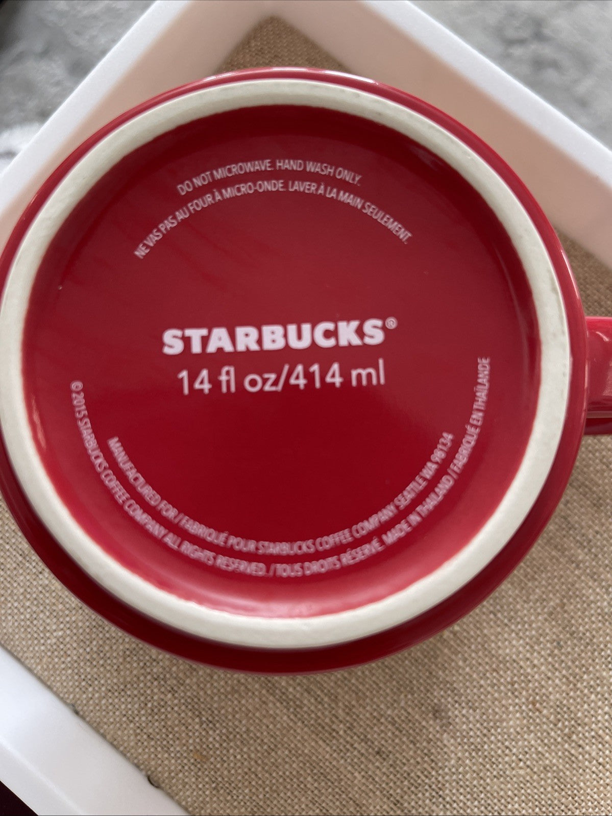 Starbucks Red Christmas Ornament 14 Oz Coffee Mug