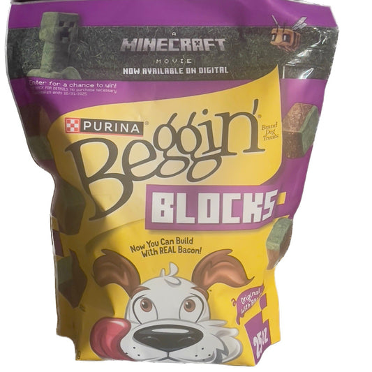 Purina Beggin' Blocks With Bacon Dog Treats - Real Bacon, 25 oz