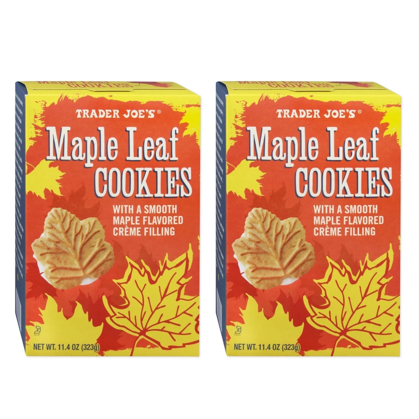 Maple Leaf Cookies - Smooth Maple Crème Filling (2 Boxes) Free Ship