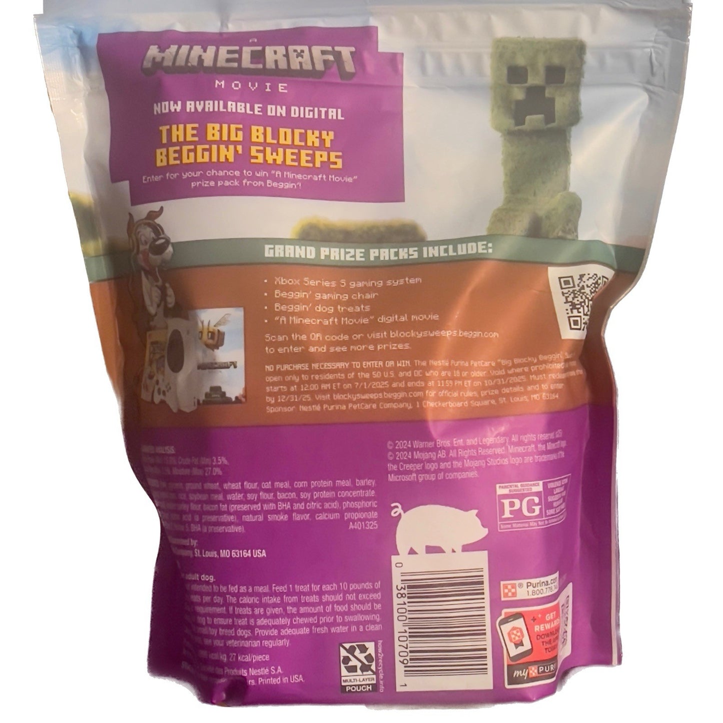 Purina Beggin' Blocks With Bacon Dog Treats - Real Bacon, 25 oz
