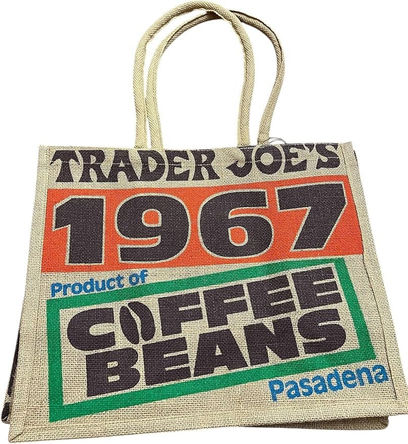Trader Joe's Jute Bag - 1967 Pasadena Coffee Beans Premium Roast (2 Pack)