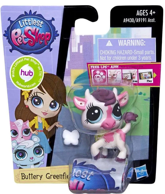 Littlest Pet Shop #3747 Buttery Greenfield Cow with Butterfly Deco - 2014 Collectible | Hasbro