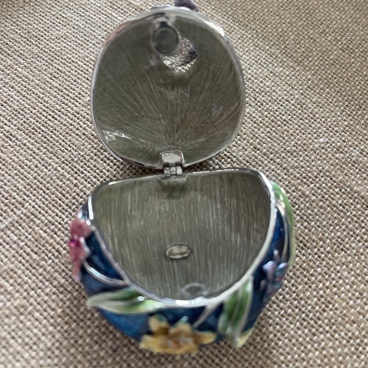 Ruccini Trinket Box Swarovski Crystals Jeweled Rhinestones 24K Gold Bird