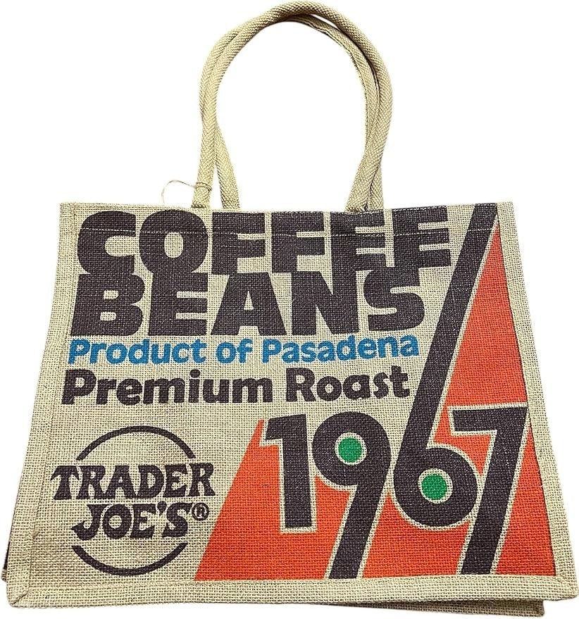 Trader Joe's Jute Bag - 1967 Pasadena Coffee Beans Premium Roast (2 Pack)