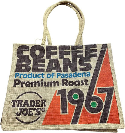 Trader Joe's Jute Bag - 1967 Pasadena Coffee Beans Premium Roast (2 Pack)