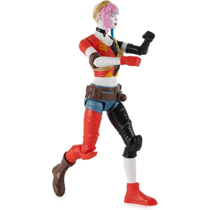 Action figure with red and black outfit on a white background