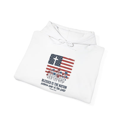 Blessed Is the Nation | Flag Cross Tee | Faith & Freedom 4th of July